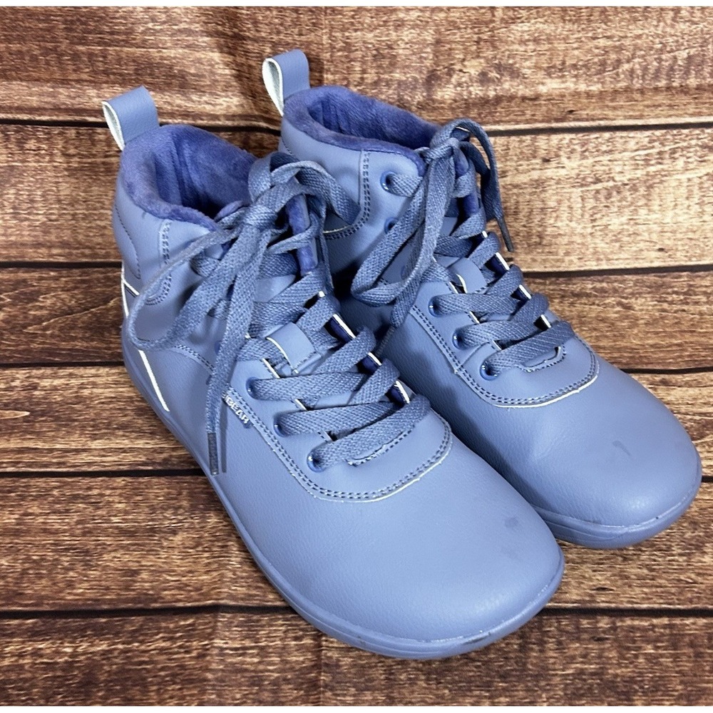 Hobibear Barefoot High Top Sneakers Blue Faux Fur Lined Wide‎ Toe Box EU 40 US 9